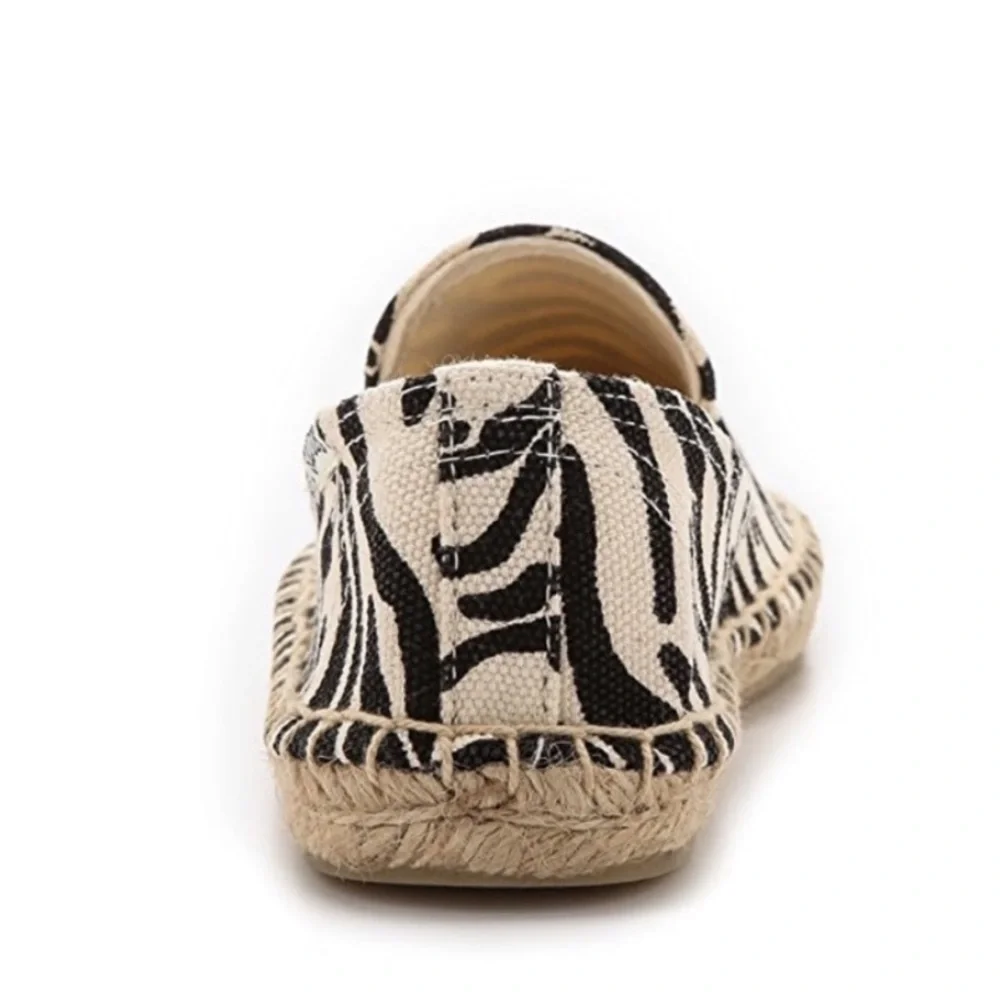 Soludos Canvas Zebra Stripe Smoking Slipper Espadrilles size 7